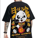 Crazy Bee Men's Black Cotton Back Print T-Shirt – Regular Fit, 3/4 Sleeves