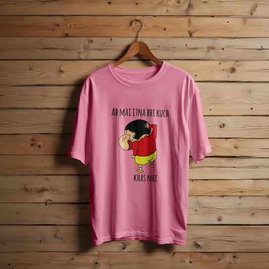 Shinchan Meme T-Shirt – “Ab Main Itna Bhi Kuch Khaas Nahi”  | Oversized Unisex