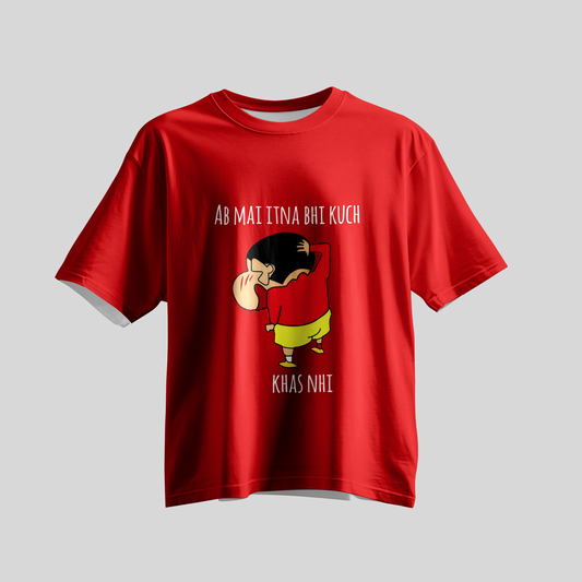Shinchan Meme T-Shirt – “Ab Main Itna Bhi Kuch Khaas Nahi”  | Oversized Unisex