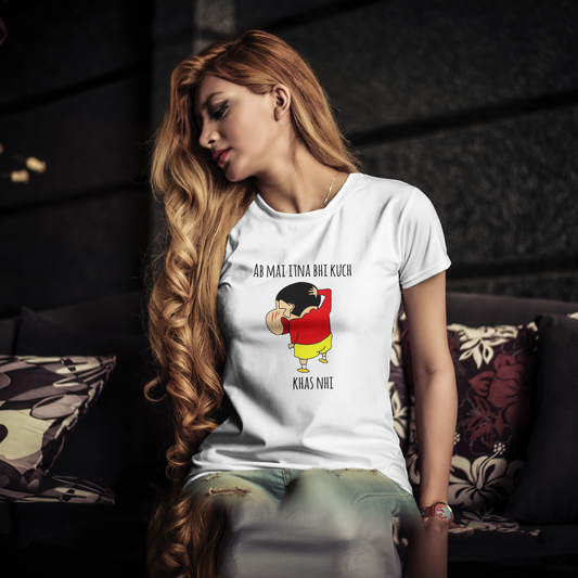 Shinchan Meme T-Shirt – “Ab Main Itna Bhi Kuch Khaas Nahi”  | Oversized Unisex